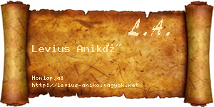 Levius Anikó névjegykártya